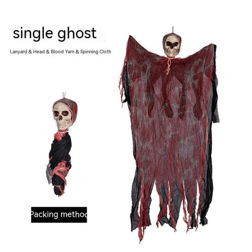 Halloween Hanging Ghost Pendant Dyed Blood Horror Skull Pendants For
