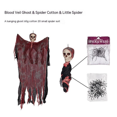 Halloween Hanging Ghost Pendant Dyed Blood Horror Skull Pendants For