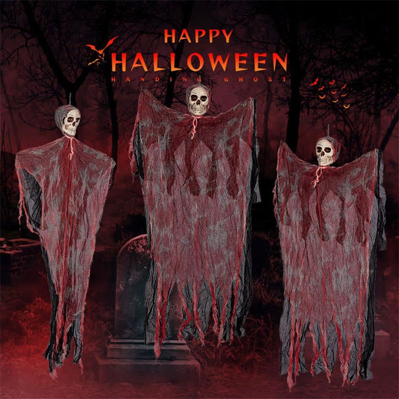 Halloween Hanging Ghost Pendant Dyed Blood Horror Skull Pendants For