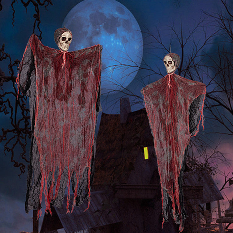 Halloween Hanging Ghost Pendant Dyed Blood Horror Skull Pendants For