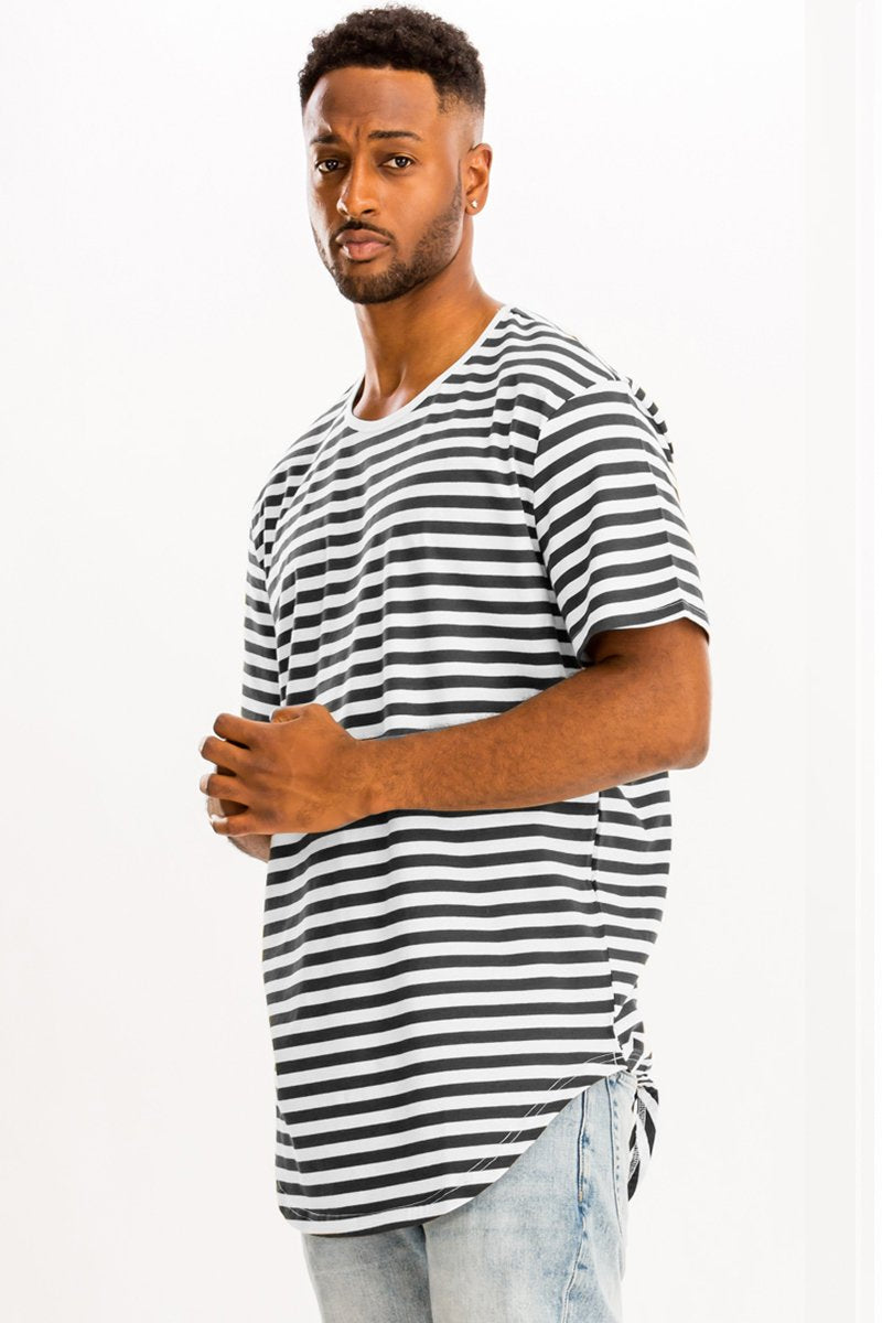 Quiet Luxury Black Striped Tee