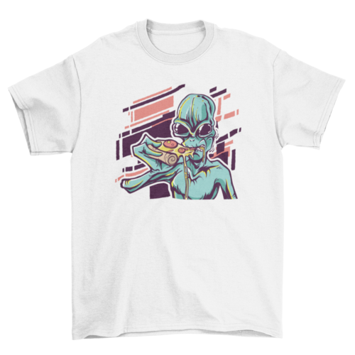 Alien Eating Pizza T-Shirt
