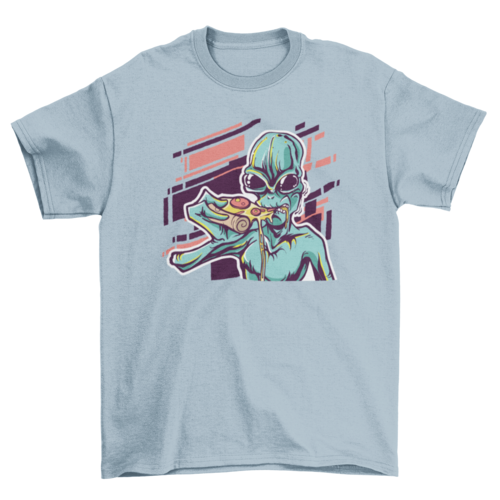 Alien Eating Pizza T-Shirt
