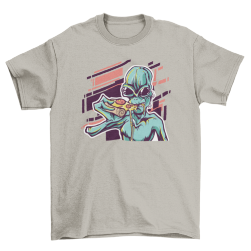 Alien Eating Pizza T-Shirt
