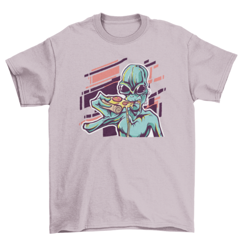 Alien Eating Pizza T-Shirt