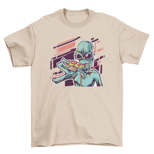 Alien Eating Pizza T-Shirt