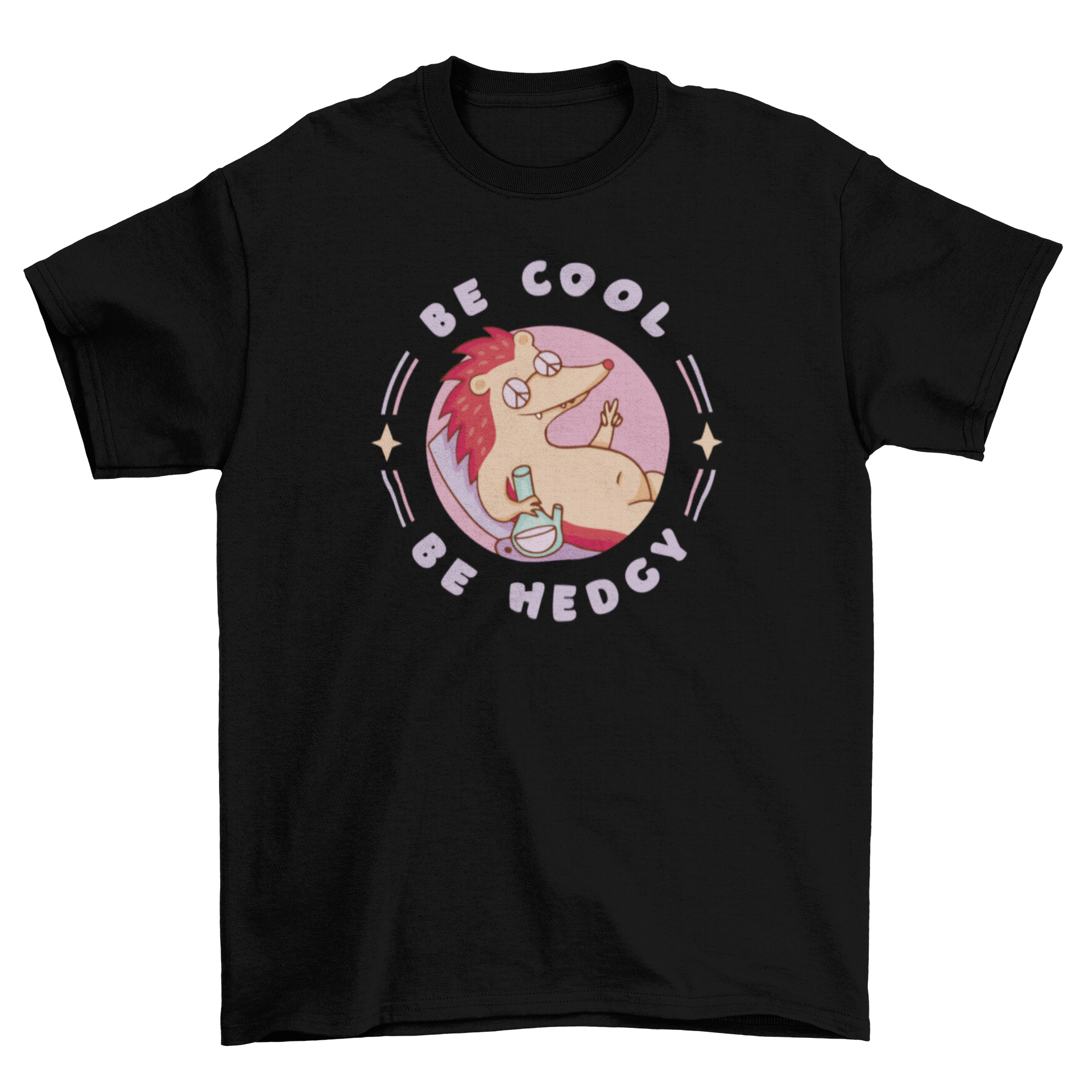 Be cool, be hedgy hippie hedgehog holding a bong t-shirt