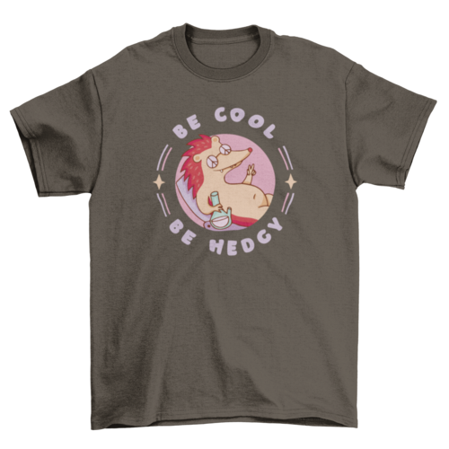 Be cool, be hedgy hippie hedgehog holding a bong t-shirt