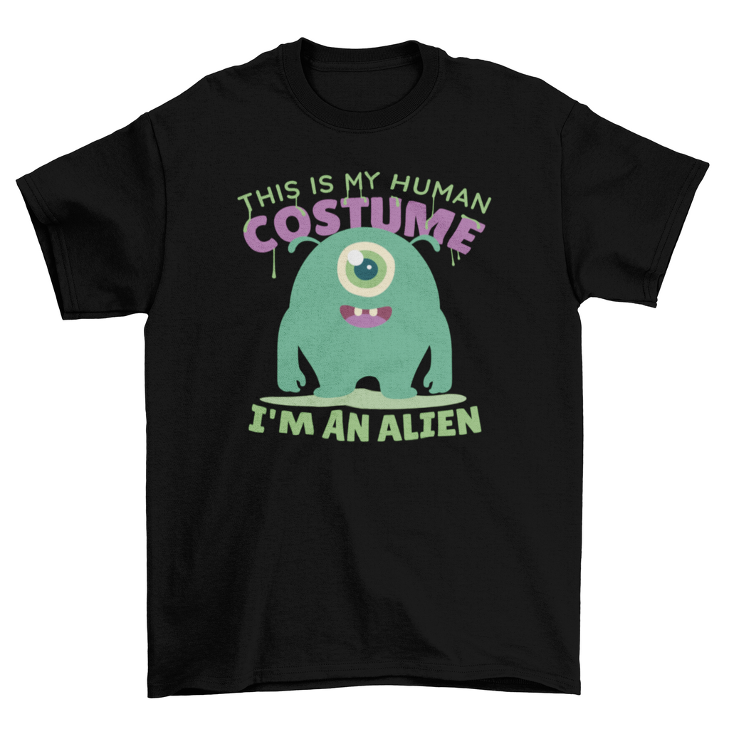 Cute alien costume cartoon t-shirt