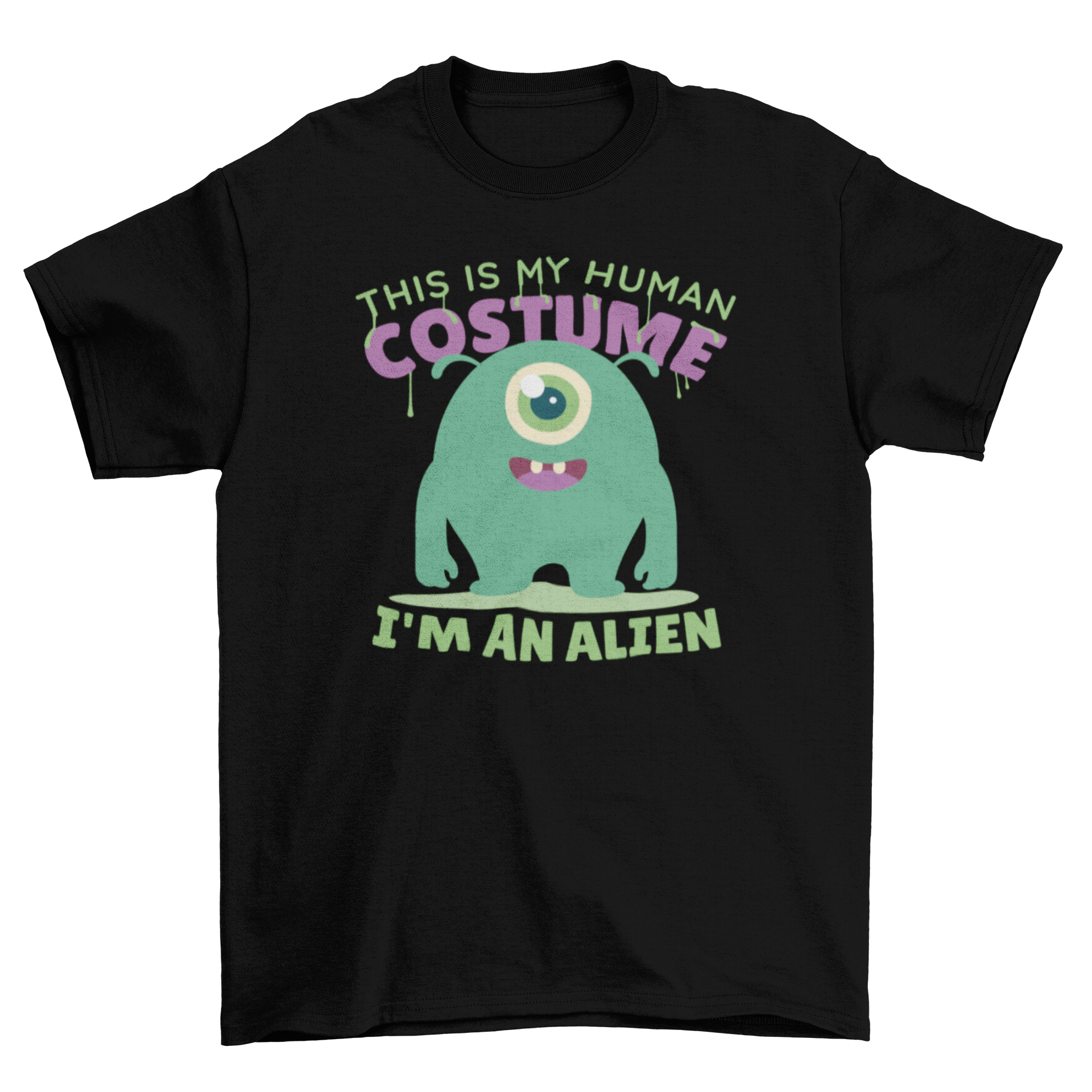 Cute alien costume cartoon t-shirt