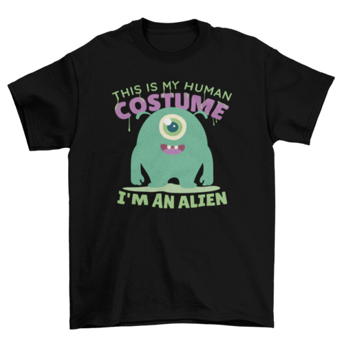 Cute alien costume cartoon t-shirt