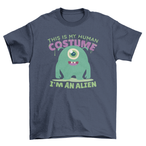 Cute alien costume cartoon t-shirt