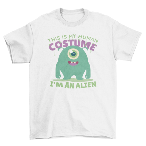 Cute alien costume cartoon t-shirt