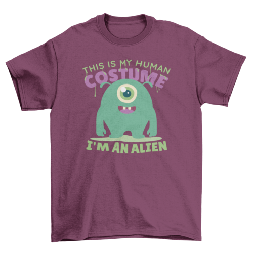 Cute alien costume cartoon t-shirt
