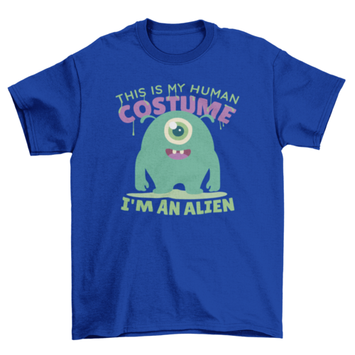Cute alien costume cartoon t-shirt