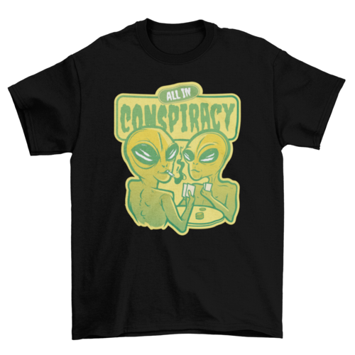Space aliens playing poker t-shirt