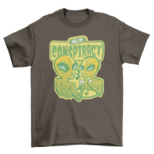 Space aliens playing poker t-shirt