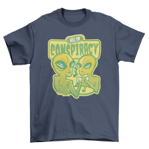 Space aliens playing poker t-shirt