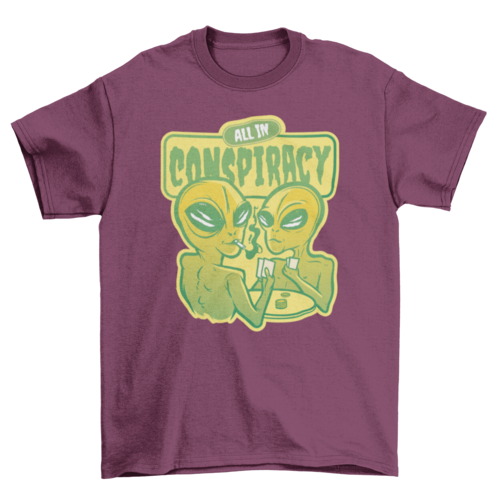 Space aliens playing poker t-shirt