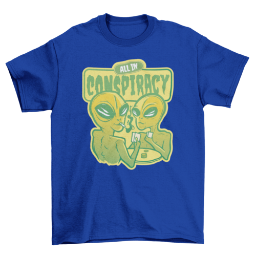 Space aliens playing poker t-shirt