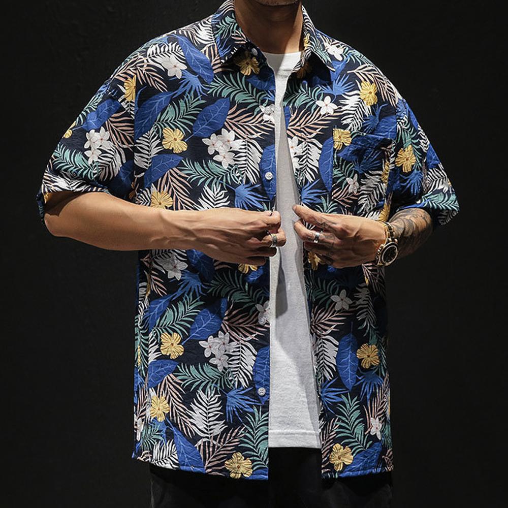 Men's Loose Fit Summer Hawaiian Shirt