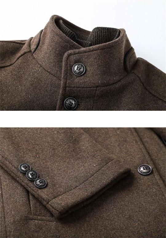 Winter Men Wool Jacket Slim Fit Thick Coat