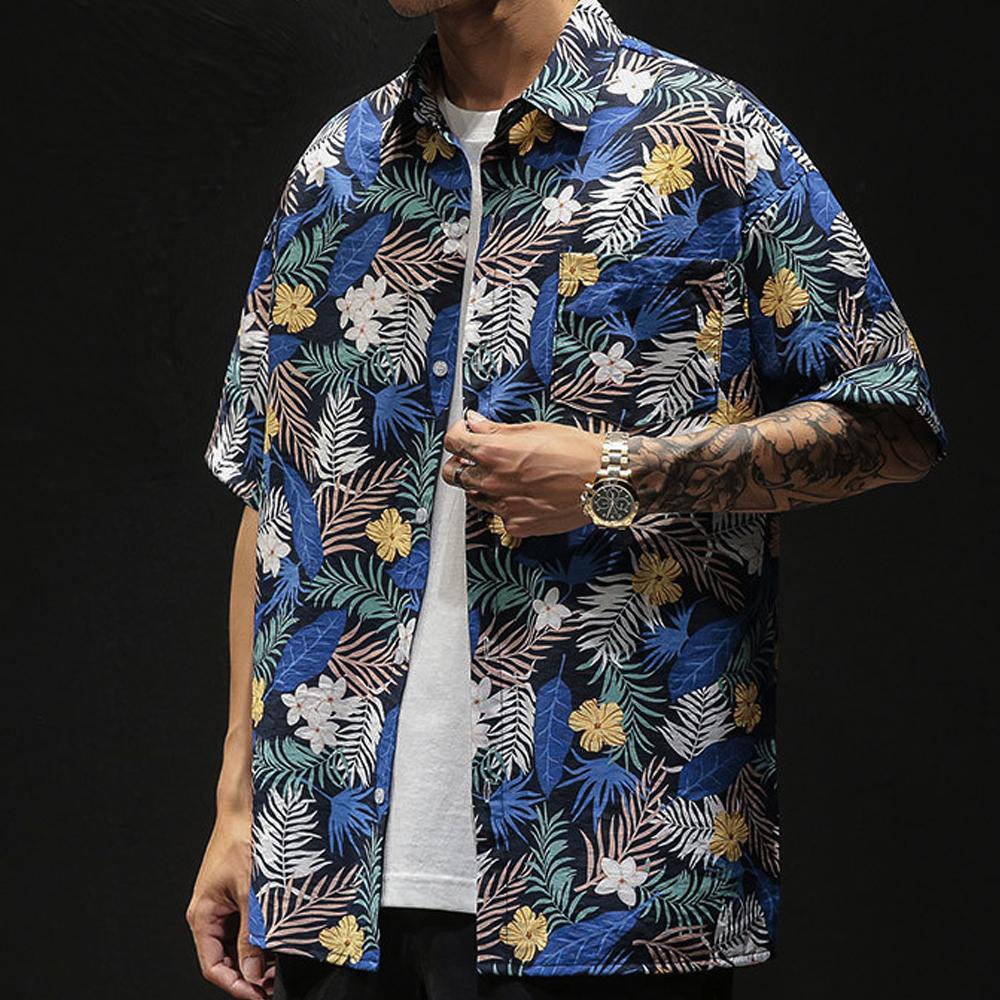 Men's Loose Fit Summer Hawaiian Shirt
