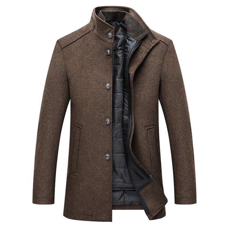 Winter Men Wool Jacket Slim Fit Thick Coat