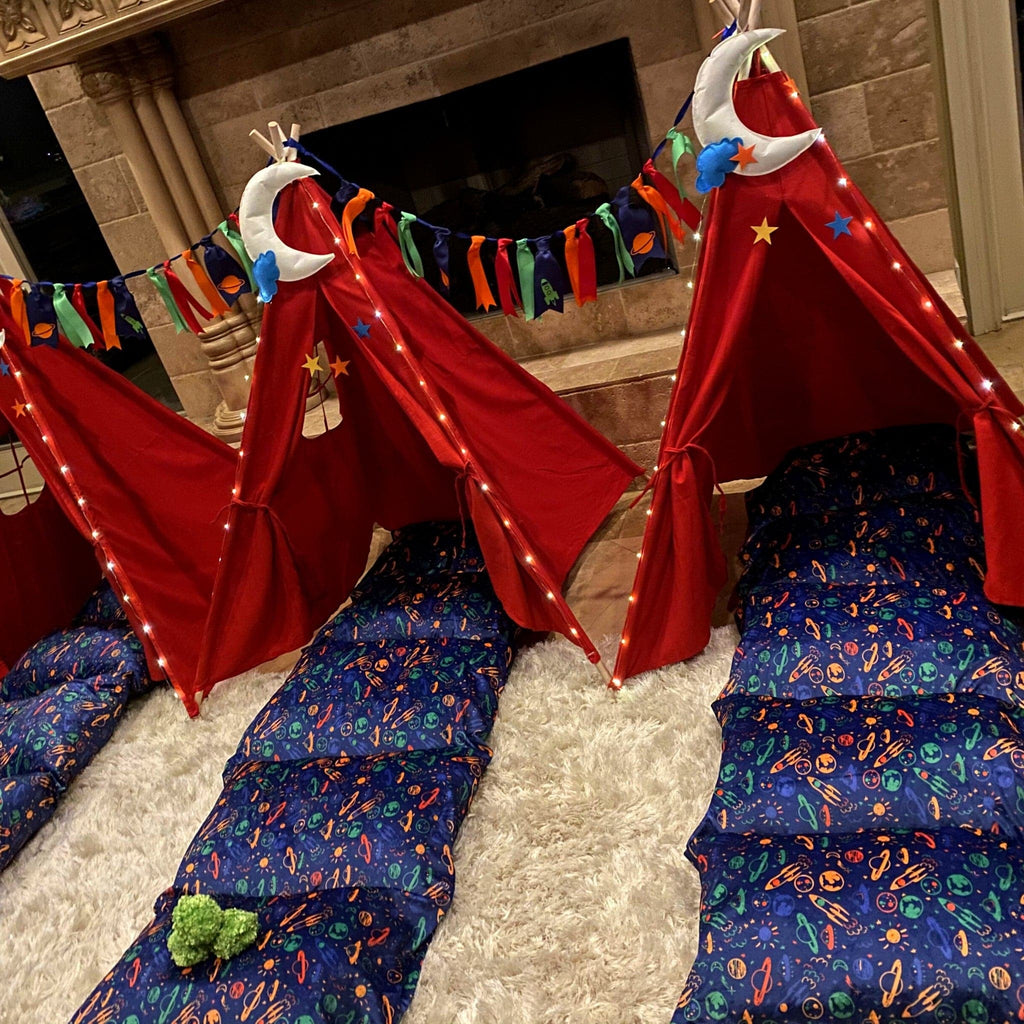 Galaxy, Outer space, Rocket Ship Teepee Tent Birthday Party Box,