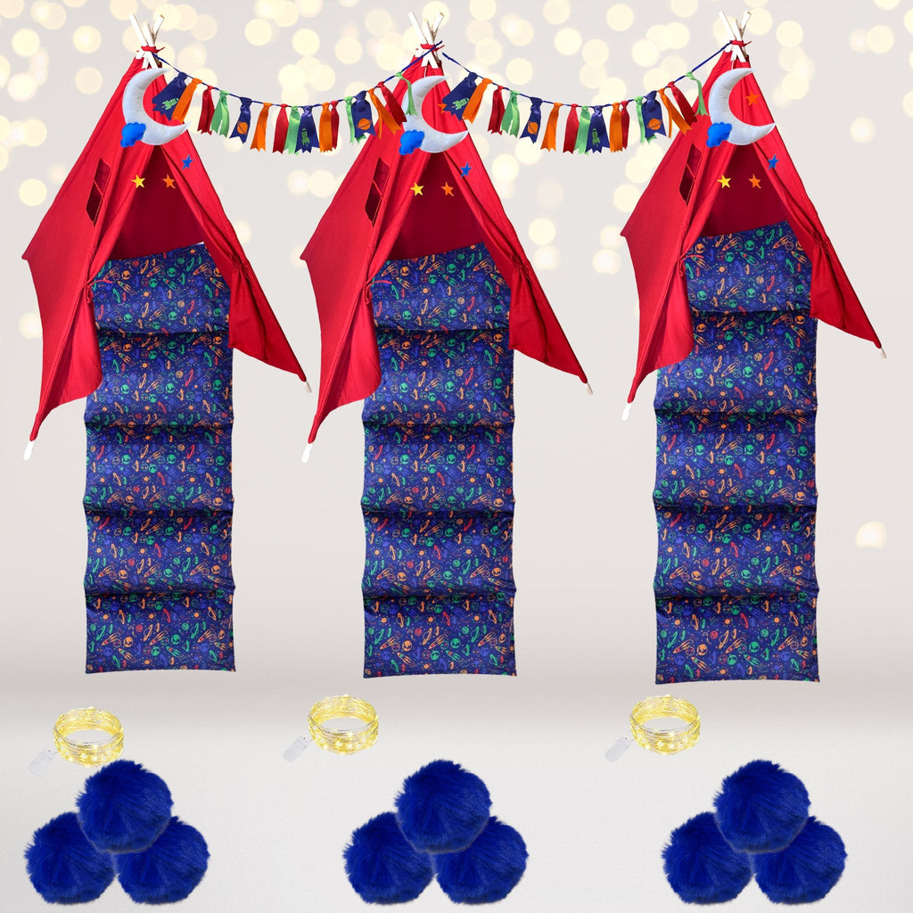 Galaxy, Outer space, Rocket Ship Teepee Tent Birthday Party Box,