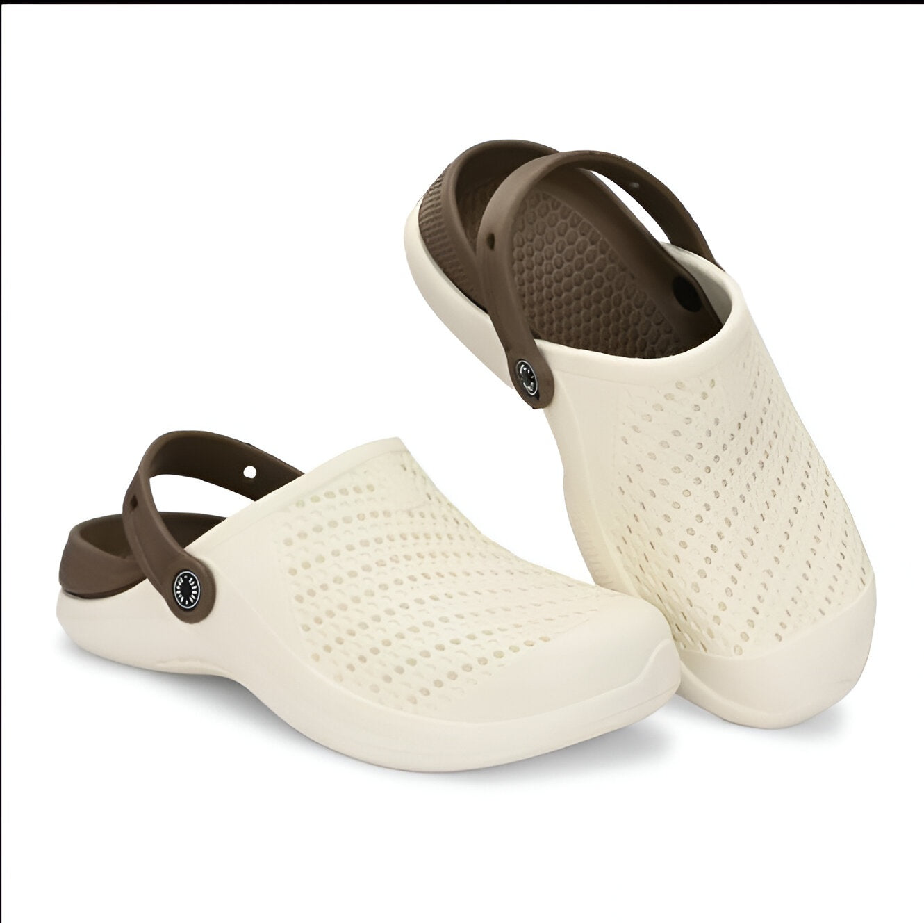 Double color Croks (White & Coffee)