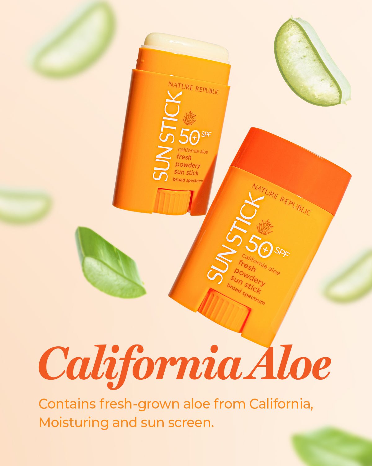California Aloe Fresh Powdery Sun Stick Broad Spectrum SPF50+ (Buy 2 Get 1 Free - Add 3 to Cart)