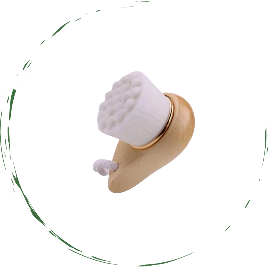 Facial Brush with Bamboo Handle-0